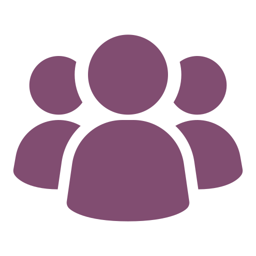 Community-Based Therapy Three purple silhouettes on black background.